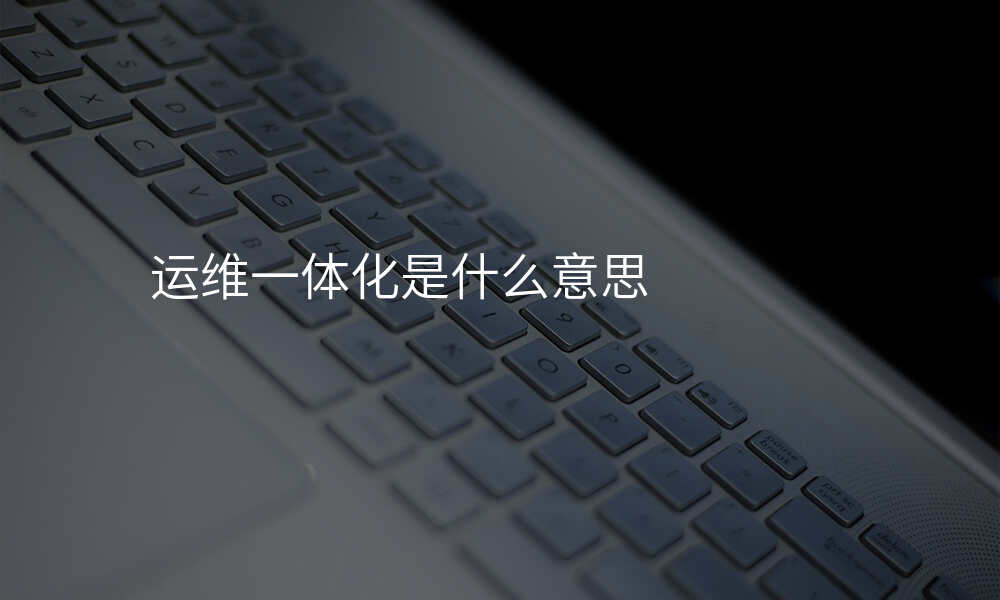 运维一体化是什么意思