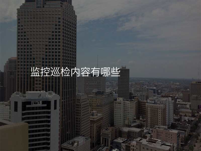 监控巡检内容有哪些