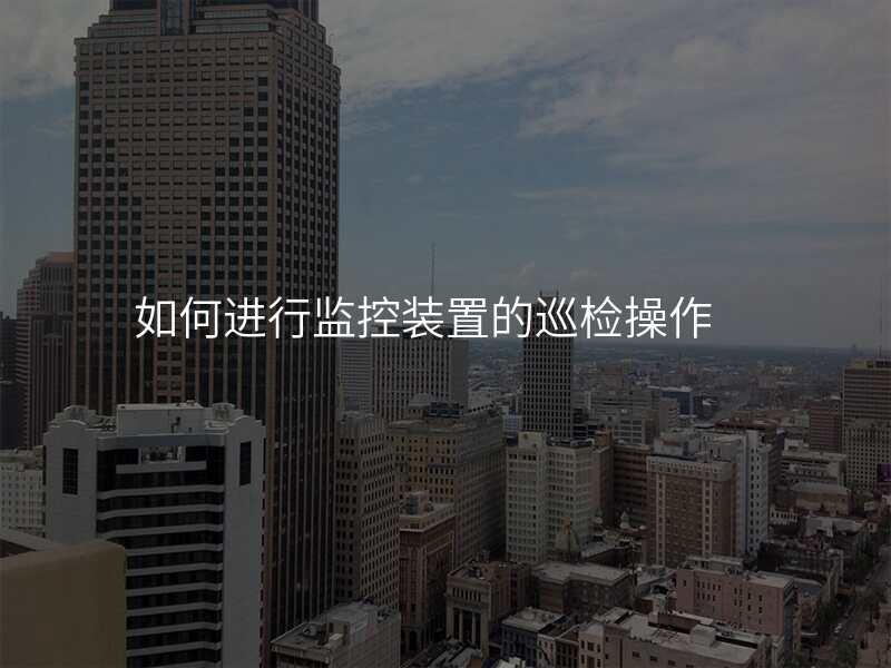 如何进行监控装置的巡检操作